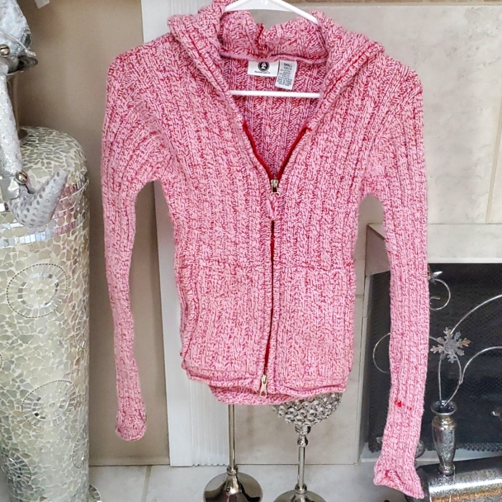 ❤ ARIZONA Red Marbled Hooded Sweater ❤